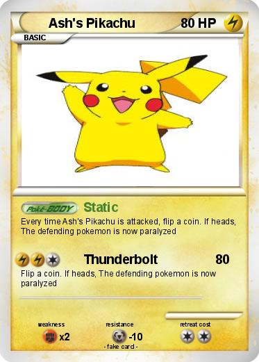 Pokemon Ash's Pikachu
