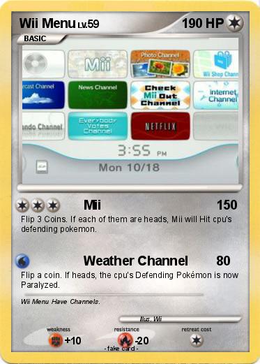 Pokemon Wii Menu