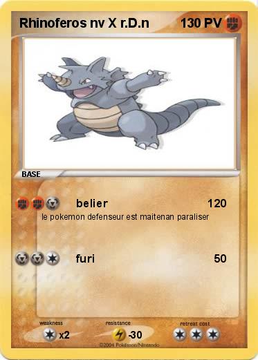 Pokemon Rhinoferos nv X r.D.n