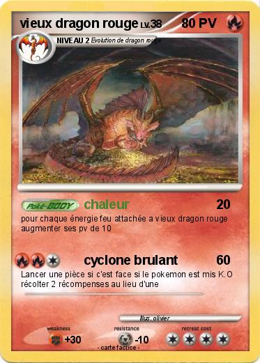 Pokemon vieux dragon rouge