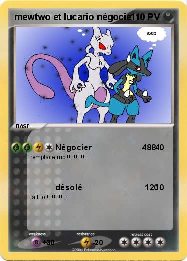Pokemon mewtwo et lucario négocie