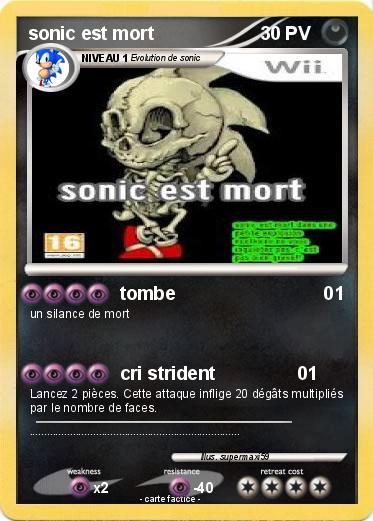 Pokemon sonic est mort