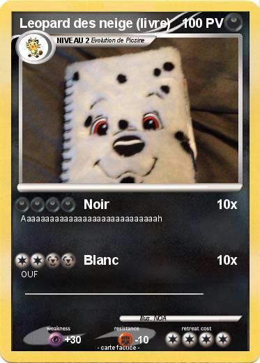 Pokemon Leopard des neige (livre)