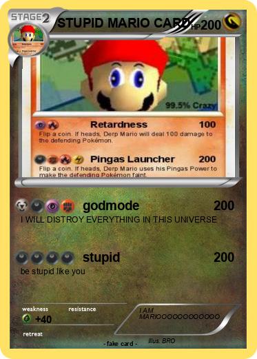 Pokemon STUPID MARIO CARD