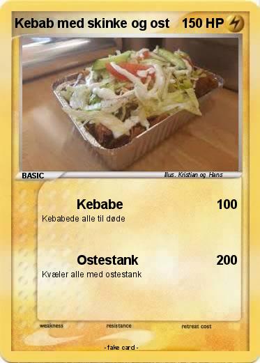 Pokemon Kebab med skinke og ost