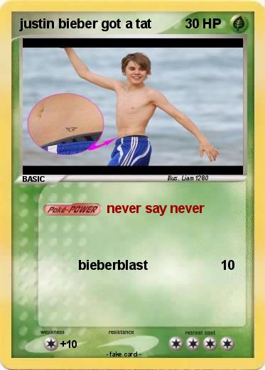 Pokemon justin bieber got a tat
