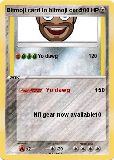 Pokemon Bitmoji card in bitmoji card