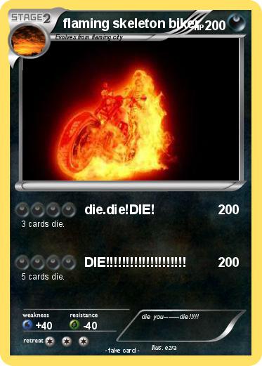 Pokemon flaming skeleton biker