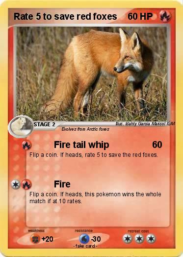 Pokemon Rate 5 to save red foxes