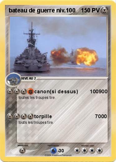Pokemon bateau de guerre niv.100