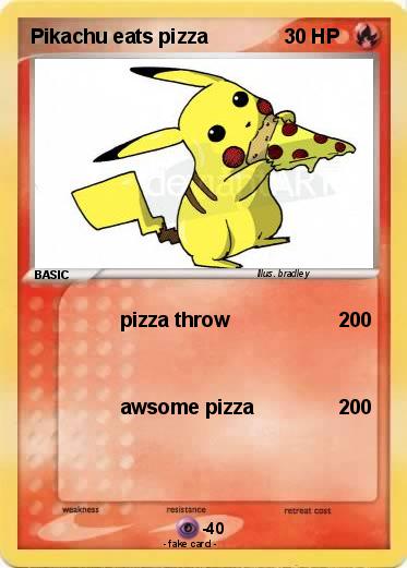 Pokemon Pikachu eats pizza