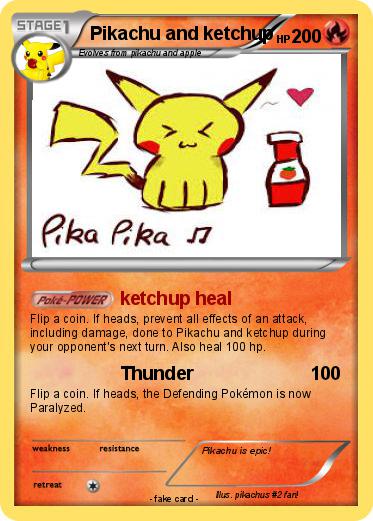 Pokemon Pikachu and ketchup