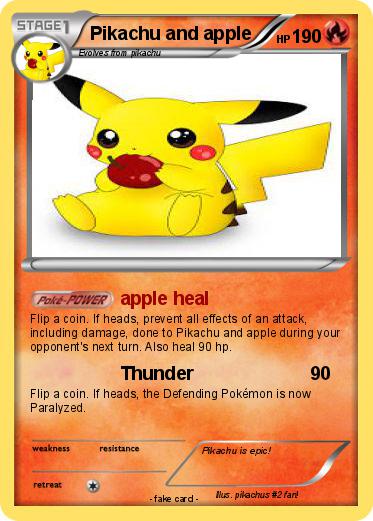 Pokemon Pikachu and apple