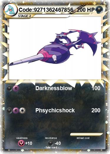 Pokemon Code:9271362467856