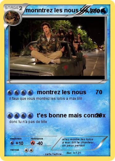 Pokemon monntrez les nous les lolos