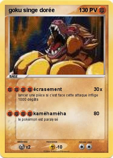 Pokemon goku singe dorée
