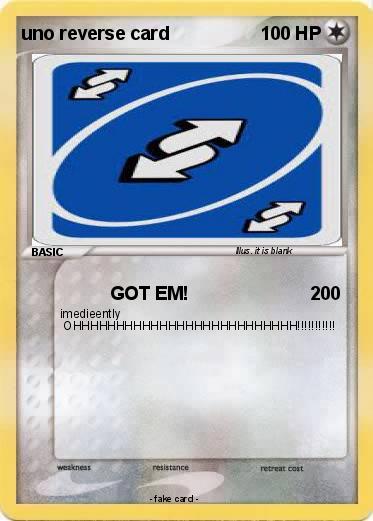 Pokemon uno reverse card