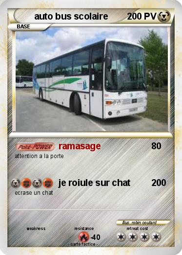 Pokemon auto bus scolaire