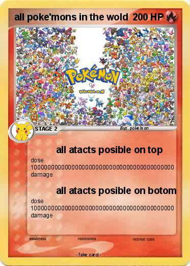 Pokemon all poke'mons in the wold