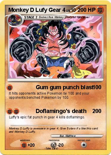 Pokémon Monkey D Lufy Gear 4 4 - Gum gum punch blast - My Pokemon Card