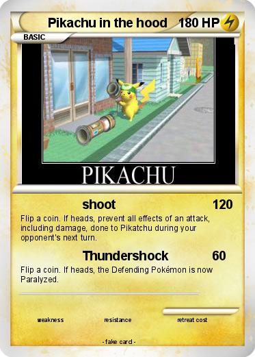 Pokemon Pikachu in the hood