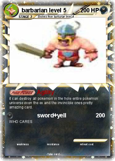 Pokemon barbarian level 5