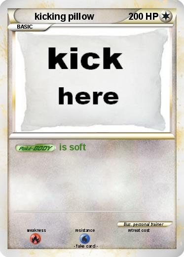 Pokemon kicking pillow
