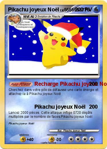 Pokemon Pikachu joyeux Noël