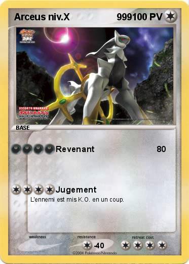 Pokemon Arceus niv.X                  999    
