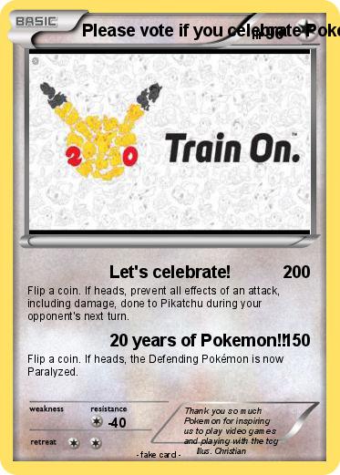 Pokemon Please vote if you celebrate Pokemon's 20 years