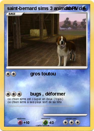 Pokemon saint-bernard sims 3 animaux & cie