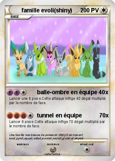 Pokemon famille evoli(shiny)