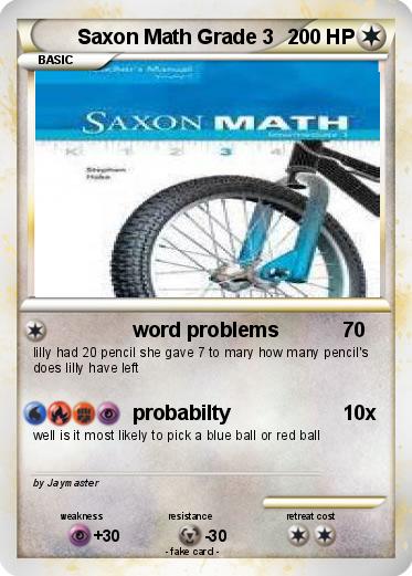 Pokemon Saxon Math Grade 3