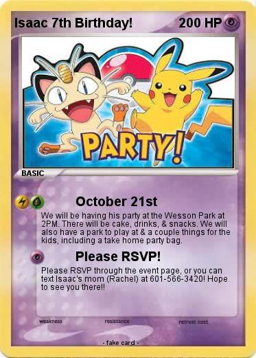 Pokemon Isaac 7th Birthday!