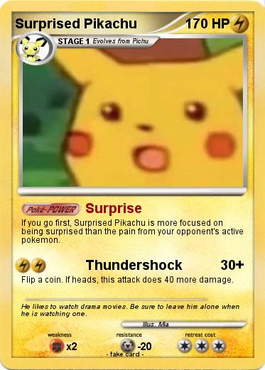 Pokemon Surprised Pikachu
