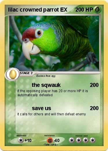 Pokemon lilac crowned parrot EX