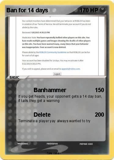 Pokemon Ban for 14 days