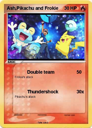 Pokemon Ash,Pikachu and Frokie