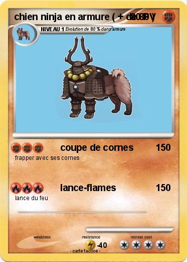 Pokemon chien ninja en armure ( + de 80 )