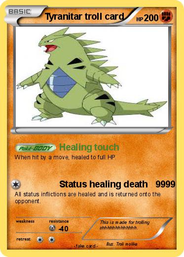 Pokemon Tyranitar troll card