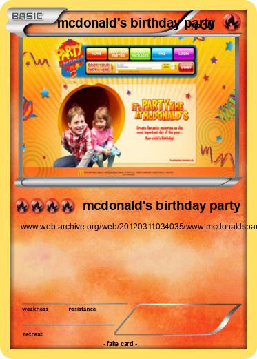 Pokemon mcdonald's birthday party