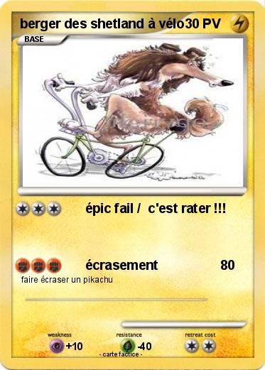 Pokemon berger des shetland à vélo