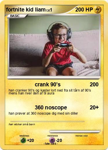 Pokemon fortnite kid liam