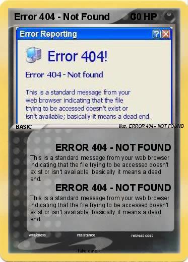 Pokemon Error 404 - Not Found        0