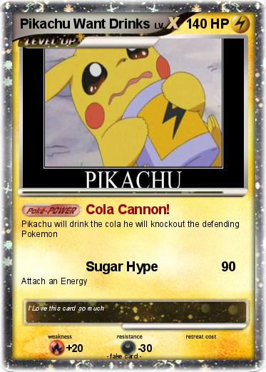 Pokemon Pikachu Want Drinks