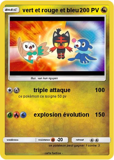Pokemon vert et rouge et bleu
