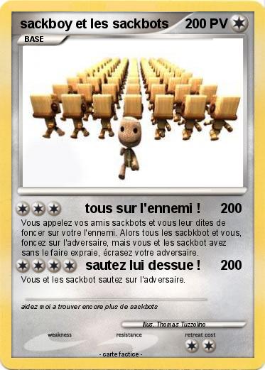 Pokemon sackboy et les sackbots
