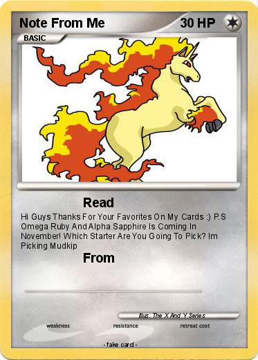 Pokemon Note From Me