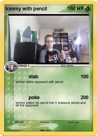 Pokemon tommy with pencil
