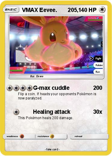 Pokemon VMAX Eevee.       205,